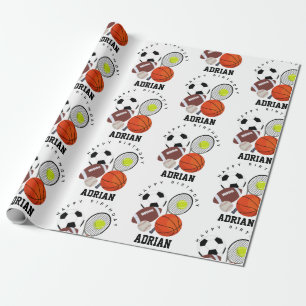 Papel De Regalo Balas deportivas deportivas Nombre personalizado C