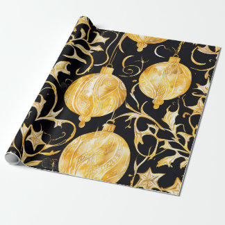 Papel De Regalo Baldaquín de Navidades de la elegancia dorada