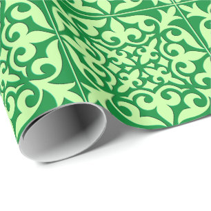 Papel De Regalo Baldosa marroquí - esmeralda y verde claro