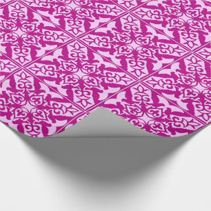 Papel De Regalo Baldosa marroquí - magenta y rosa
