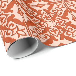 Papel De Regalo Baldosa marroquí - naranja de coral y melocotón