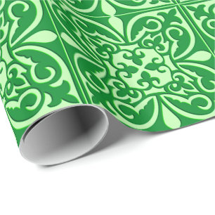 Papel De Regalo Baldosa marroquí - verde esmeralda