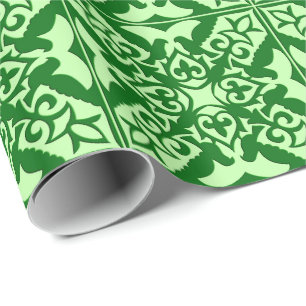 Papel De Regalo Baldosa marroquí - verde pino oscuro