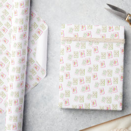 Papel De Regalo Baldosas de color rosa de Mahjong