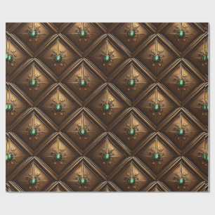 Papel De Regalo Baldosas De Oro Con Esmeraldas