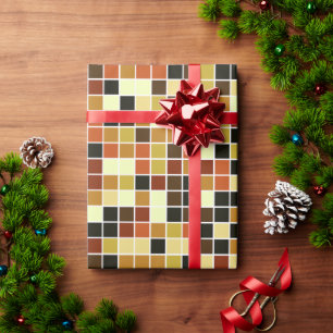 Papel De Regalo Baldosas de piscina, mosaicos marrones, patrón geo