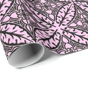 Papel De Regalo Baldosas marroquíes - hielo rosa y negro