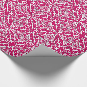 Papel De Regalo Baldosas marroquíes - magenta y blanco