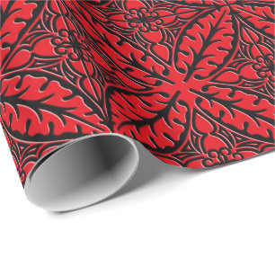 Papel De Regalo Baldosas marroquíes - rojo oscuro y negro