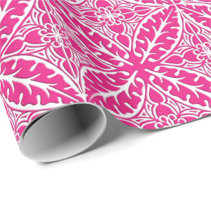Papel De Regalo Baldosas marroquíes - rosa fucsia y blanco