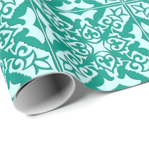 Papel De Regalo Baldosas marroquíes - turquesa y agua