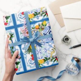 Papel De Regalo Baldosas mediterráneas, mayólica, siciliana
