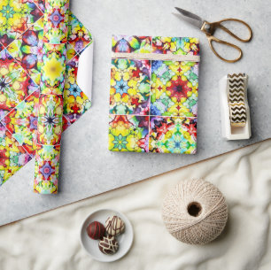 Papel De Regalo Baldosas mediterráneas, mosaicos de tinta de alcoh