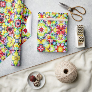 Papel De Regalo Baldosas mediterráneas, mosaicos de tinta de alcoh