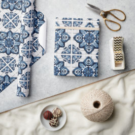 Papel De Regalo Baldosas mediterráneas, portuguesas, azulejo, mall