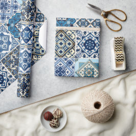 Papel De Regalo Baldosas mediterráneas, portuguesas, azulejo, mall