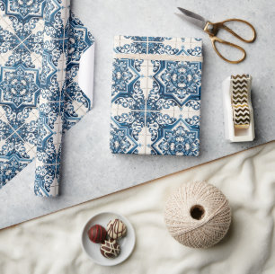 Papel De Regalo Baldosas mediterráneas, portuguesas, azulejo, mall