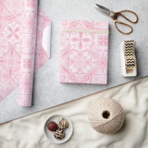Papel De Regalo Baldosas orgánicas en rosa