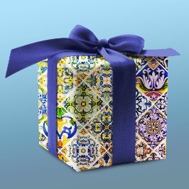 Papel De Regalo Baldosas verdes del Mediterráneo siciliano