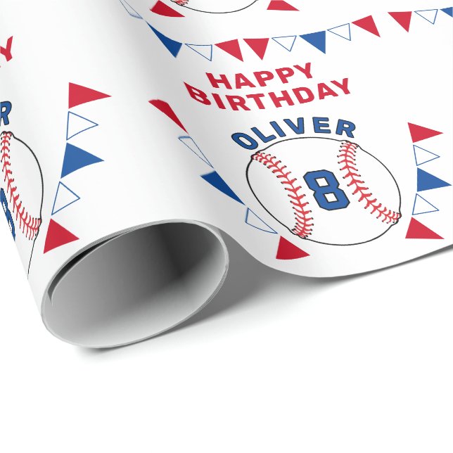 Papel De Regalo Ball Ball Banners Banderas Niños Cumpleaños (Esquina del rollo)