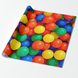 Papel De Regalo Ball Pit Bouncy Balls Blue, Green, Red, Yellow