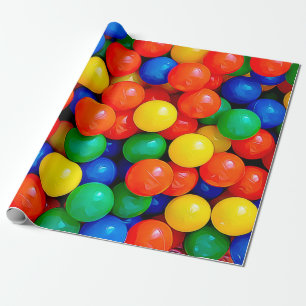 Papel De Regalo Ball Pit Bouncy Balls Blue, Green, Red, Yellow