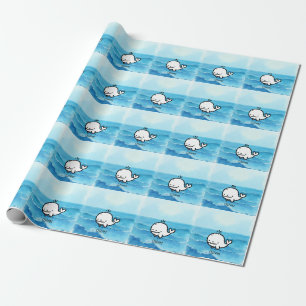 Papel De Regalo Ballena bebé adorable - Kawaii Sea Creature Line A