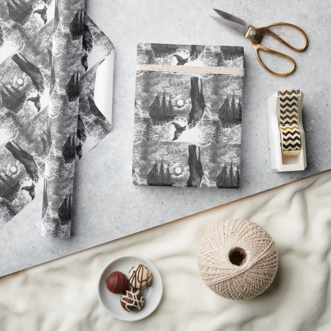 Papel De Regalo Ballena Cachalote Rompiendo la Superficie, Animale (Artesanía)