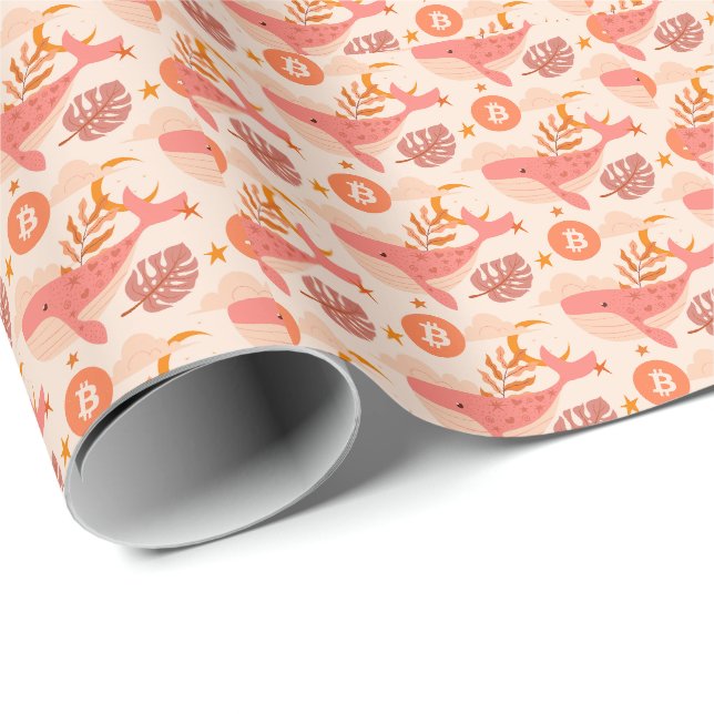 Papel De Regalo Ballena de Bitcoin (Esquina del rollo)