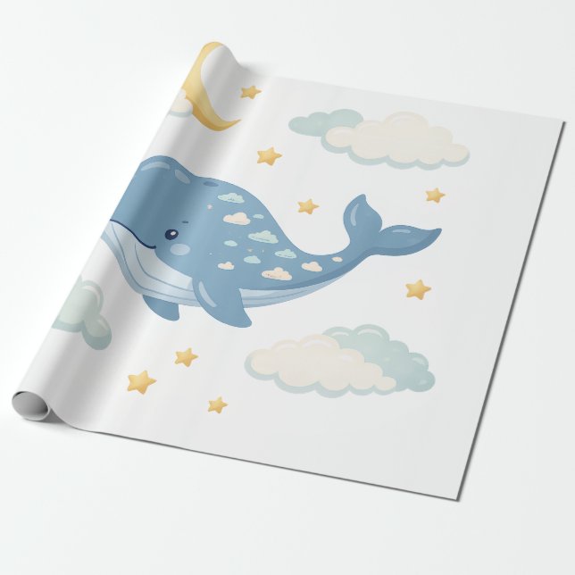 Papel De Regalo Ballena de Nube Soñadora (Desenrollado)