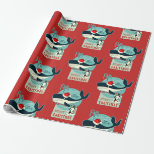 Papel De Regalo Ballena de Santa