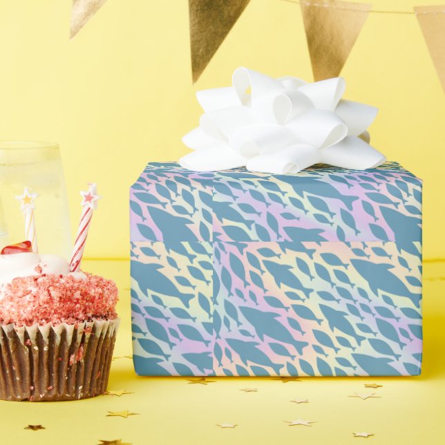 Papel De Regalo Ballena de tiburón en la sombra sobre galaxia degr (Fiesta de cumpleaños )