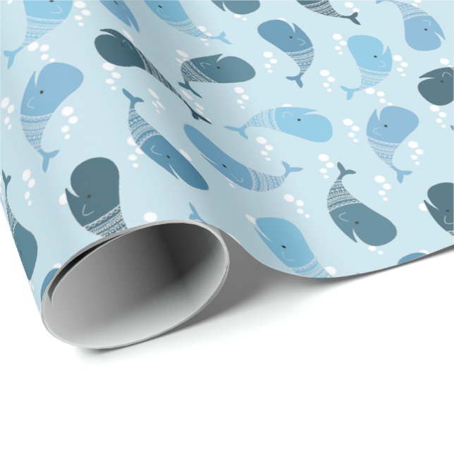 Papel De Regalo Ballenas (Esquina del rollo)