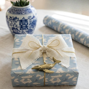 Papel De Regalo Ballenas en las Nubes I   Toile Azul Vintage