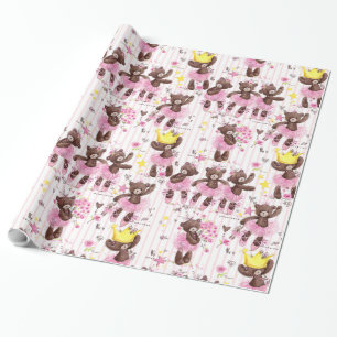 Papel De Regalo Ballerina Bears Gift Wrap