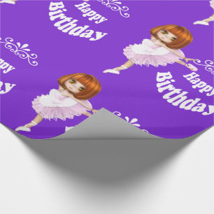 Papel De Regalo Ballerina Chica Ballet bailando feliz cumpleaños