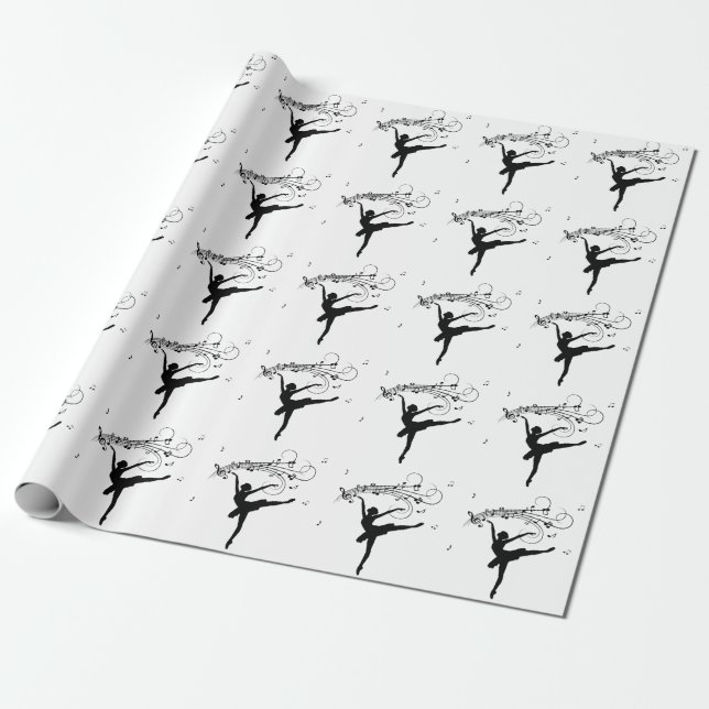 Papel De Regalo Ballerina Dancing with Music Notes (Desenrollado)