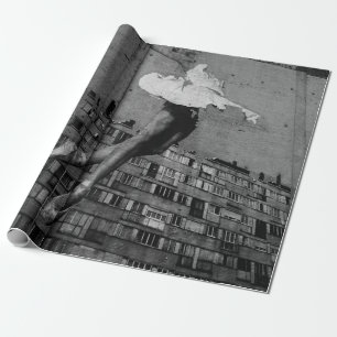 PAPEL DE REGALO BALLERINA EN BLANCO VESTIDO MURAL