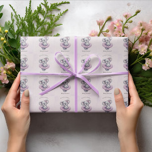 Papel De Regalo Ballerina Koala Tutu excitó a la niña ducha