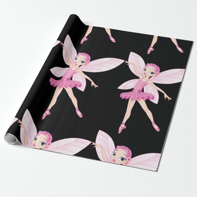 Papel De Regalo Ballerina Rosa Elegante Para Los Amantes Del Baile (Desenrollado)