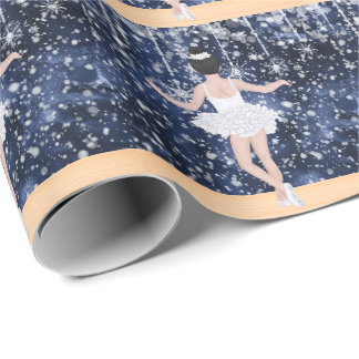 Papel De Regalo Ballerina Waltz del Ballet de Snowflakes en invier