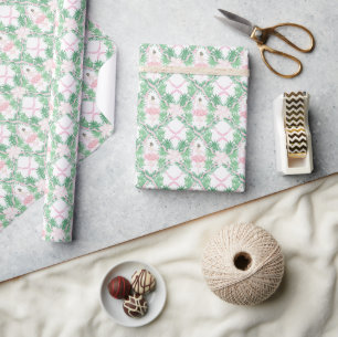 Papel De Regalo Ballerinas de color rosa y verde para Navidades