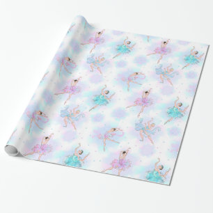 Papel De Regalo Ballerinas De Tutu Azul Giratorio Y Rosa