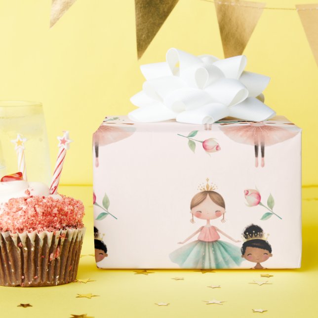 Papel De Regalo Ballet Ballerina Patrón Rosa Cumpleaños (Fiesta de cumpleaños )
