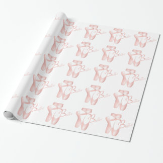 Papel De Regalo Ballet Ballerina Pointe Shoes GW rosa