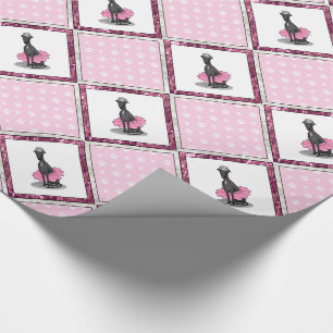 Papel De Regalo Ballet Ballerina Princess Greyhound Dog (negro)