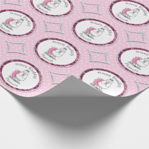 Papel De Regalo Ballet Cute Ballerina Princess Poodle Dog (blanco)