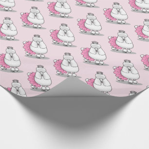 Papel De Regalo Ballet Cute Ballerina Princess Poodle Dog (blanco)