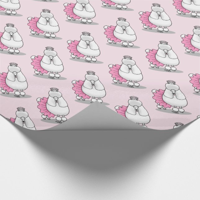 Papel De Regalo Ballet Cute Ballerina Princess Poodle Dog (blanco) (Esquina)