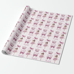 Papel De Regalo Ballet de nombre personalizado Ballerina Patrón ro